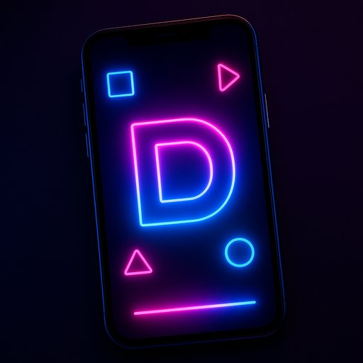 D666 iOS game app hero banner on an iPhone screen with neon gaming glow. The scene conveys sleek mobile play and a modern, energetic design.
